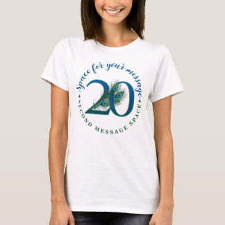 20. Geburtstag oder Jubiläum Pfauenfedern T-Shirt