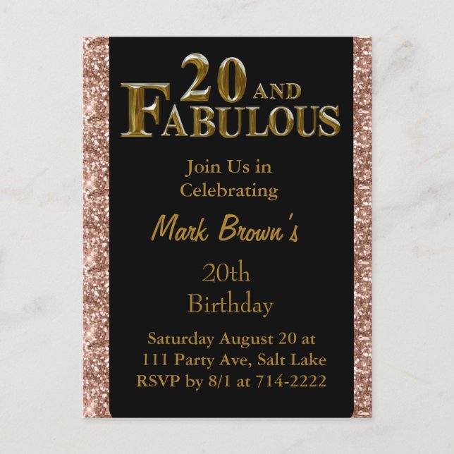 20. Geburtstag Postkarte (Vorderseite)