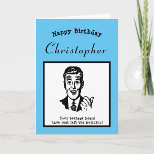 20. Geburtstag Retro-Cartoon Lustig Personalisiert Karte