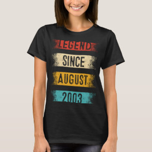 20. Geburtstag Retro Vintag Legend Seit August 20 T-Shirt