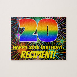 20. Geburtstag: Spaß, bunte feierliche Feuerwerke Puzzle