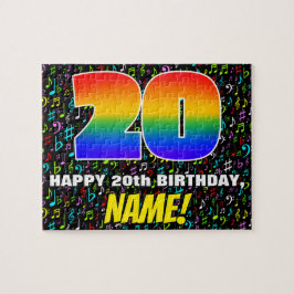 20. Geburtstag — Spaß, farbenfrohe Musiksymbole & Puzzle