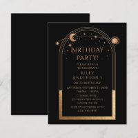 20. Geburtstag Zwanzig Celestial Black Gold