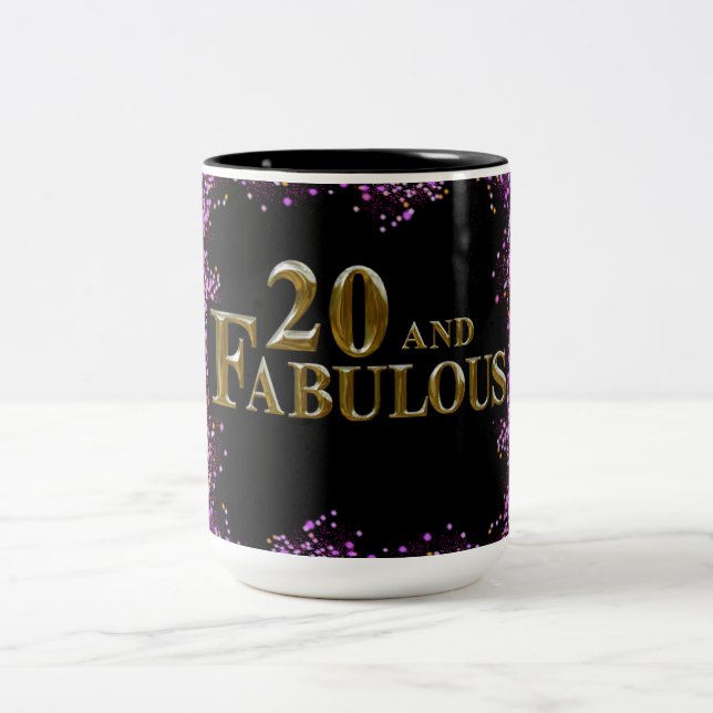 20. Geburtstag Zweifarbige Tasse (Mittel)