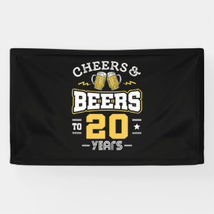 20. Geburtstags Cheers And Beers Geburtstag Banner