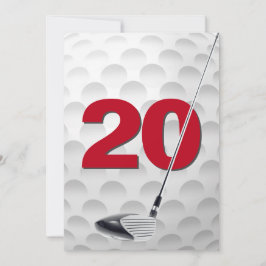 20. Geburtstags Golf Theme Party Einladung