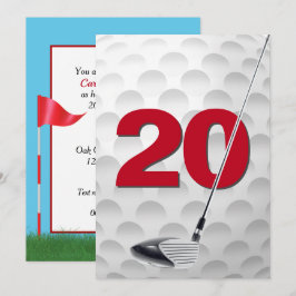 20. Geburtstags Golf Theme Party Einladung