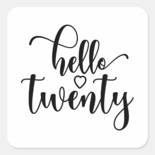 20. Geburtstagsfrauen 20 Niedlichen 20 Jahre alt Quadratischer Aufkleber