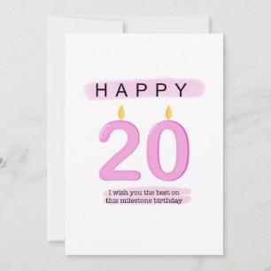 20. Geburtstagskarte Dankeskarte