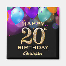 20. Geburtstagsparty Black and Gold Ballons