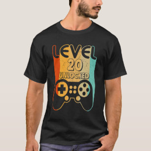 20. Geburtstagsstufe 20 Entsperrter-Video-Gamer T-Shirt
