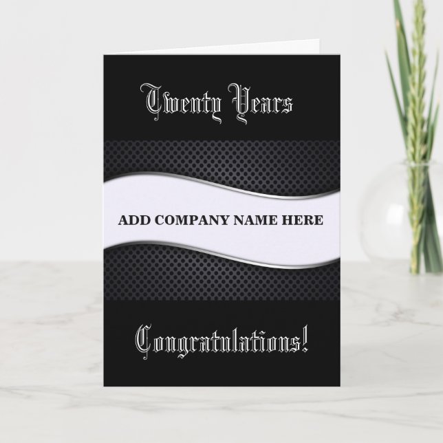 20. Geschäftsjahr - B/W Grafik Wave Karte (Vorderseite)