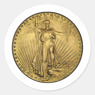 $20 GOLD RUNDER AUFKLEBER
