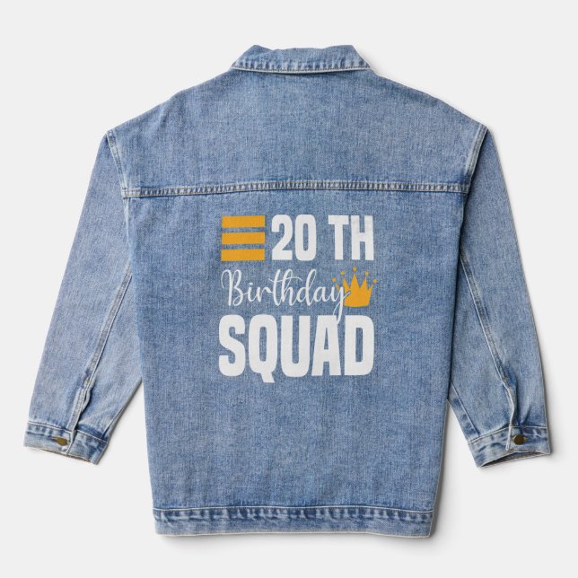 20. Happy Birthday Squad Party Bday Family Group Jeansjacke (Rückseite)