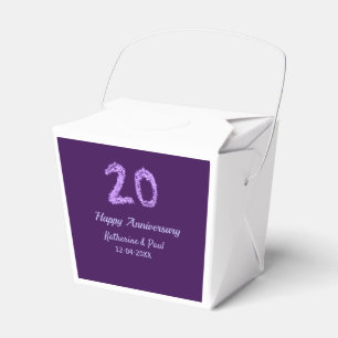 20. Happy Jubiläum Pärchenname Datum lila Geschenkschachtel