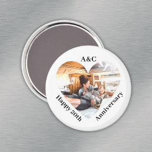 20 Heiratsjahrfeier Couple Keepake Heart Foto Magnet