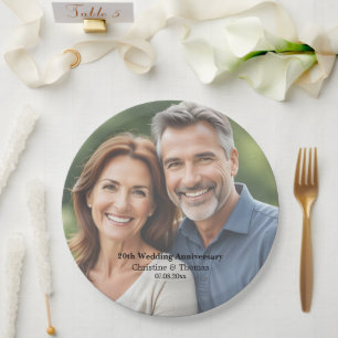 20. Hochhochzeit Foto Textüberlagerung hinzufügen  Pappteller