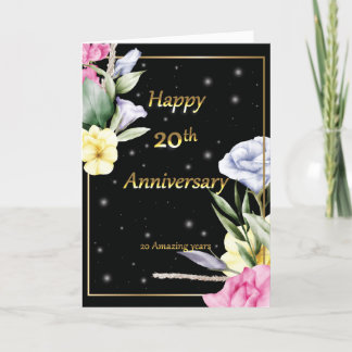 20. Hochzeit Jubiläum Goldene Grußkarte Dankeskarte