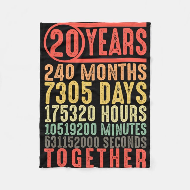 20. Hochzeit Jubiläum Ihm ihre Matching Paare Fleecedecke (Vorderseite)