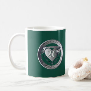 20. Hochzeitsfeier Emerald 2Heart Medallion Kaffeetasse