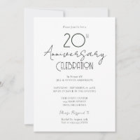 20. Hochzeitsjubiläum Elegante Schrift