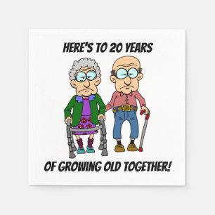 20. Hochzeitstag alt Serviette
