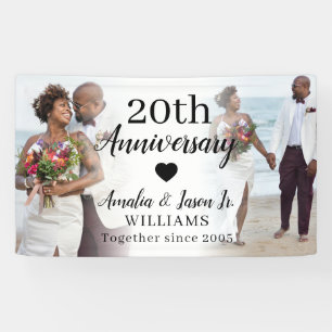 20. Hochzeitstag Benutzerdefinierte 2er-Fotocollag Banner