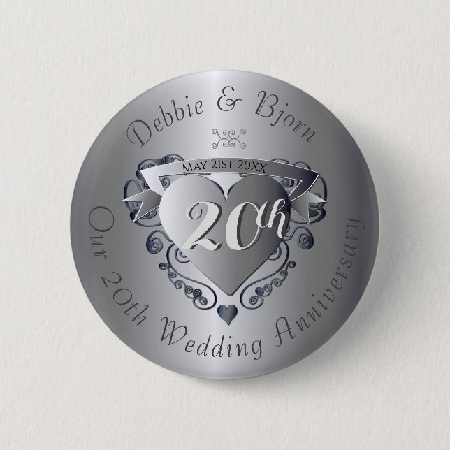 20. Hochzeitstag Button (Vorderseite)