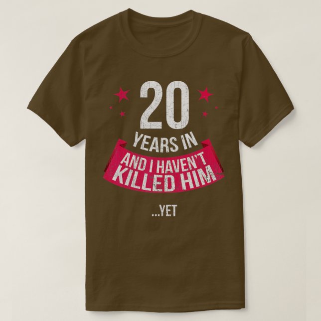 20. Hochzeitstag Ehefrau Geschenk 20 Jahre T-Shirt (Design vorne)