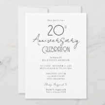 20. Hochzeitstag Elegantes Skript
