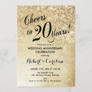 20. Hochzeitstag-Gold Einladung