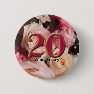 20. Hochzeitstag-Knöpfe Button