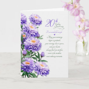 20. Hochzeitstag - Lila Astern für das Paar Karte