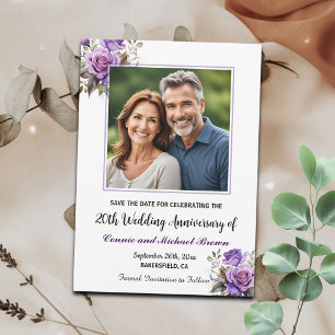 20. Hochzeitstag Lila Rose Foto Save The Date
