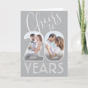 20. Hochzeitstag Prost auf 20 Jahre Foto Karte