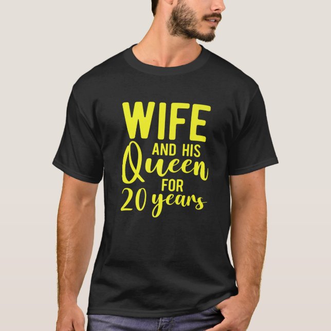 20. Hochzeitstag Queen Husband Wif T-Shirt (Vorderseite)