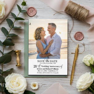20. Hochzeitstag Save-the-Date-Foto Mitteilungskarte