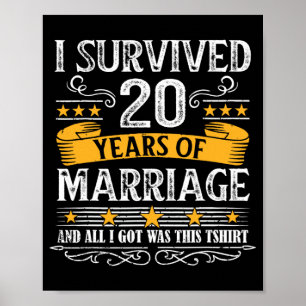 20. Hochzeitstag Shirt Paare Ehemann Wif Poster