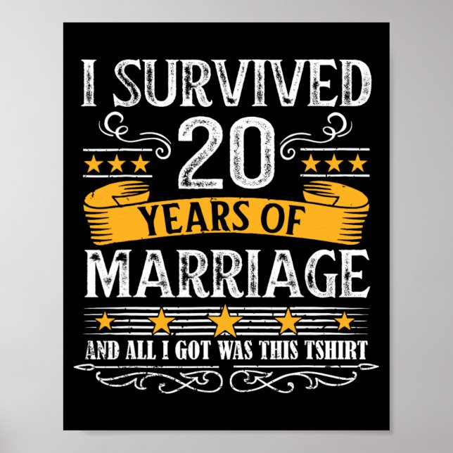 20. Hochzeitstag Shirt Paare Ehemann Wif Poster (Vorne)