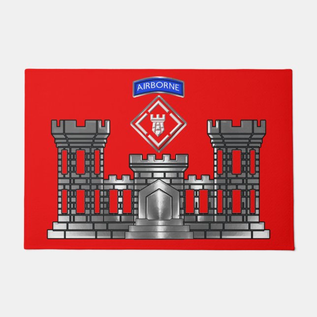 20. Ingenieurbrigade Im Flugzeug Schloss Fußmatte (Vorderseite)