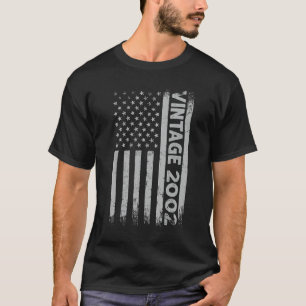 20 Jahre alt Vintag 2002 Amerikanische Flagge 20.  T-Shirt