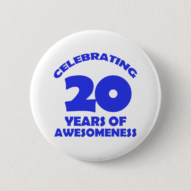 20 JAHRE ALTE GEBURTSTAGS-ENTWURFS- BUTTON (Vorderseite)