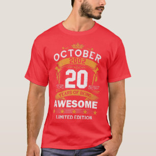 20 Jahre alte Geschenke Oktober 2002 Vintage 20. G T-Shirt