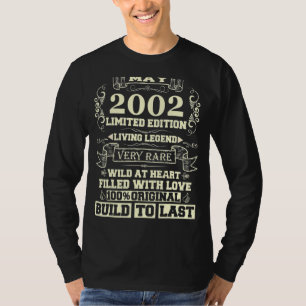 20 Jahre alter Retro Vintag Mai 2002 20. Geburtsta T-Shirt