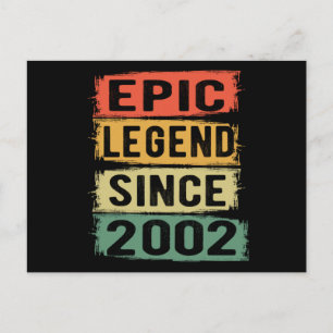 20 Jahre alter Tag 2002 Epische Legende 20. Geburt Postkarte