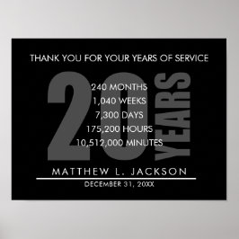 20 Jahre Altersrente oder Mitarbeiterwertscheck Poster