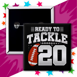 20 Jahre altes Tackle Football Party 20. Geburtsta Button