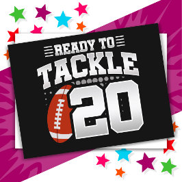 20 Jahre altes Tackle Football Party 20. Geburtsta Postkarte