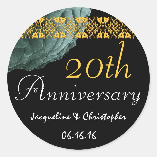 20 Jahre AQUAMARIN & GOLD Rose Sticker (Vorderseite)