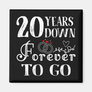 20 Jahre für immer, um ein paar 20. Hochzeit und Magnet